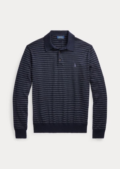 Polo Ralph Lauren Cotton Polo-Collar Striktrøje Herre Danmark (WKEXM2319)